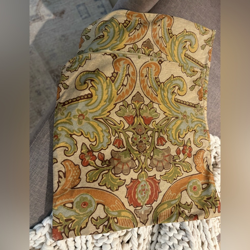 A pair of Pottery Barn Simone pillow covers. Fits a 20 inch pillow.